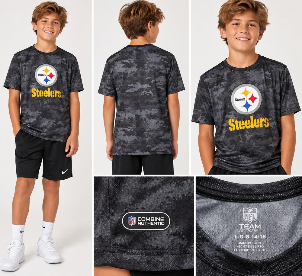 Pittsburgh Steelers Y NFL Combine Authentic Camo L 14/16 NWT